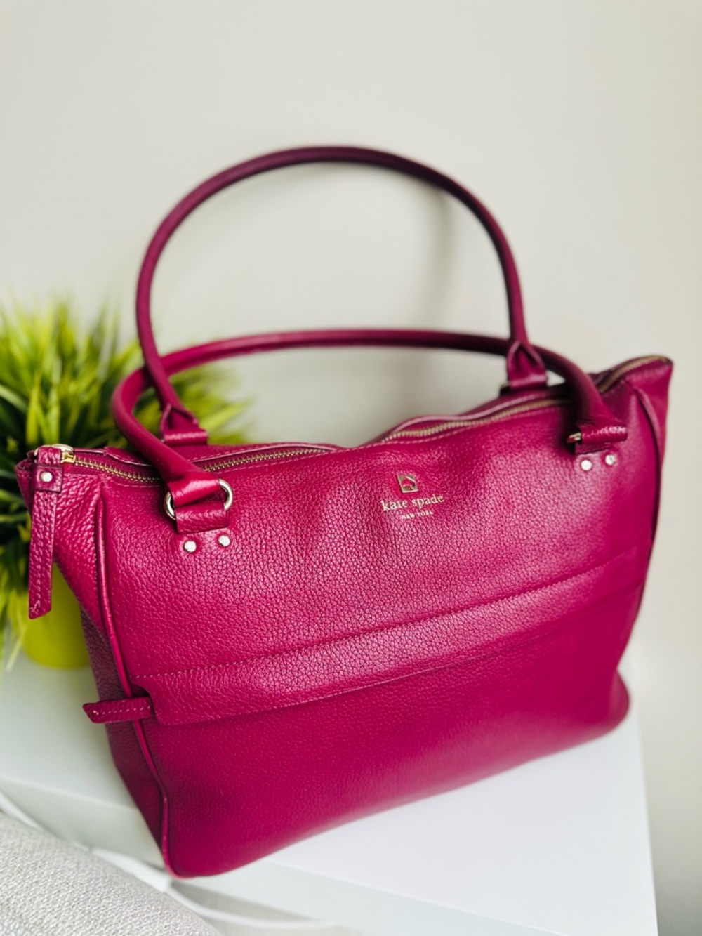 Kate Spade | Large Burgundy Leather Shoulder Bag